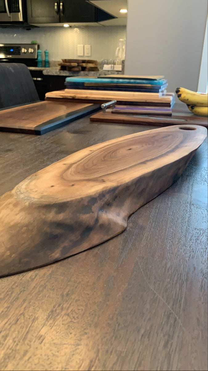 Walnut Oval/Cookie Cutting Board Wood Walker Customs
