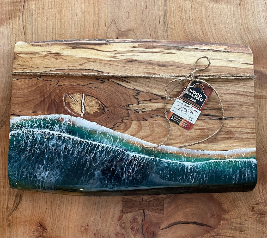 18” Living Tides Spalted Beech Charcuterie Boards