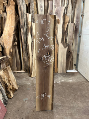 BWM-03 Black Walnut Mantel Slab Live Edge