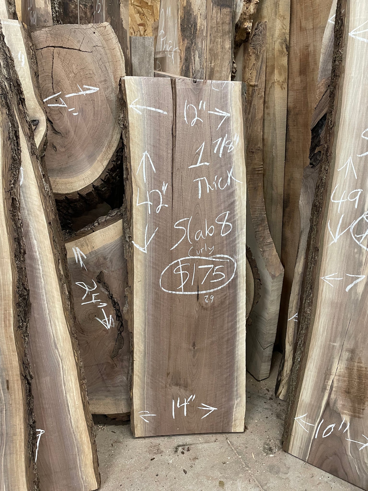 Black Walnut 48” Long +/- Skinny Slabs