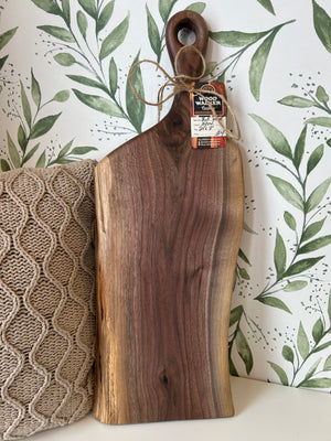 24” Handle Black Walnut Charcuterie Boards