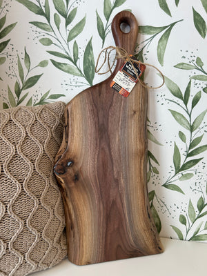 24” Handle Black Walnut Charcuterie Boards