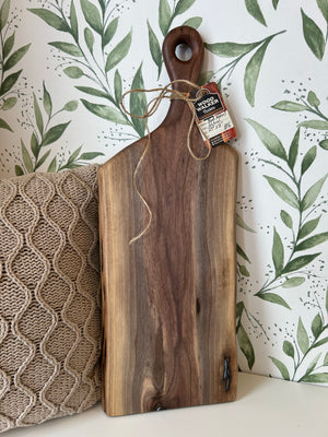 24” Handle Black Walnut Charcuterie Boards