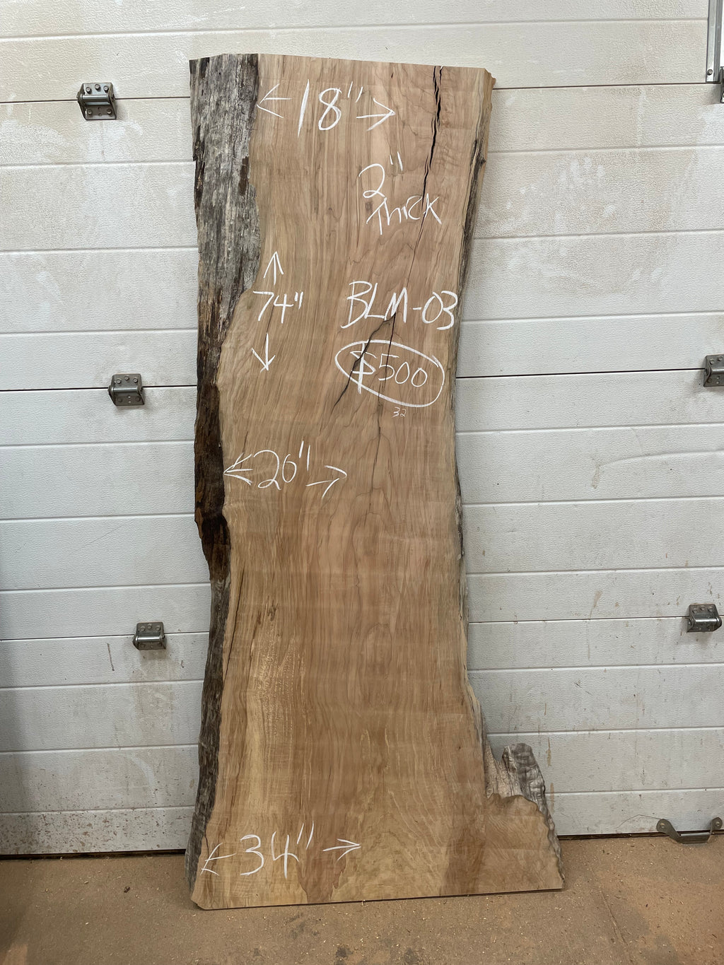 BLM-03 Big Leaf Maple Live Edge Slab