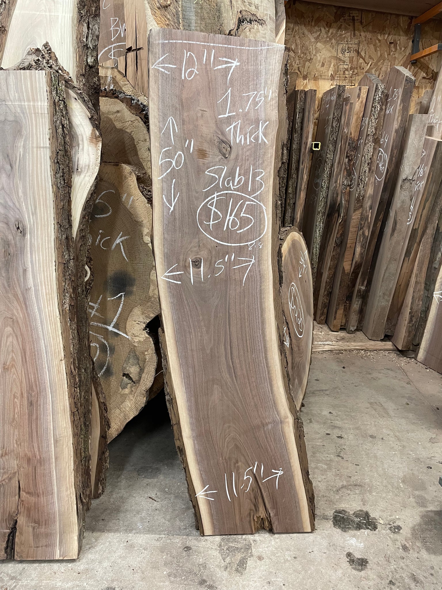 Black Walnut 48” Long +/- Skinny Slabs