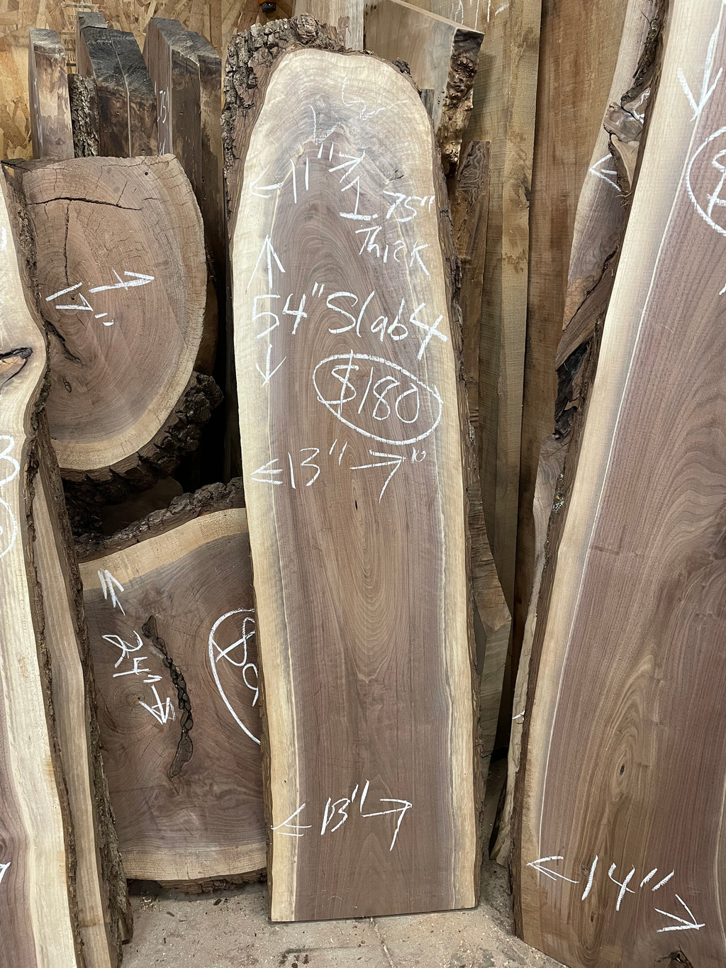 Black Walnut 48” Long +/- Skinny Slabs