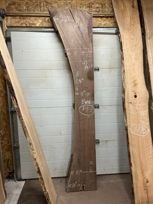 BWM-05 Black Walnut Mantel Slab Live Edge