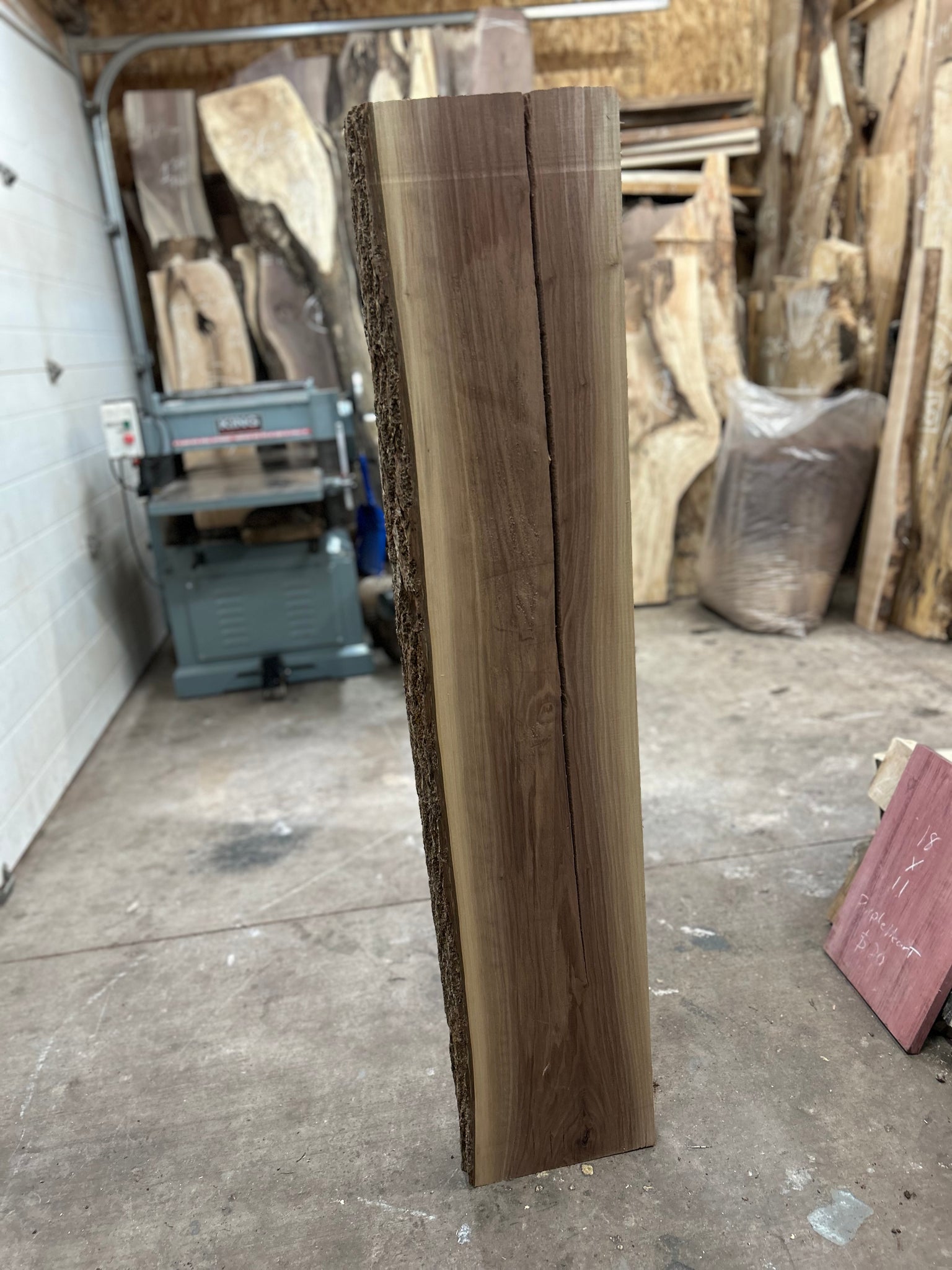 BWM-03 Black Walnut Mantel Slab Live Edge