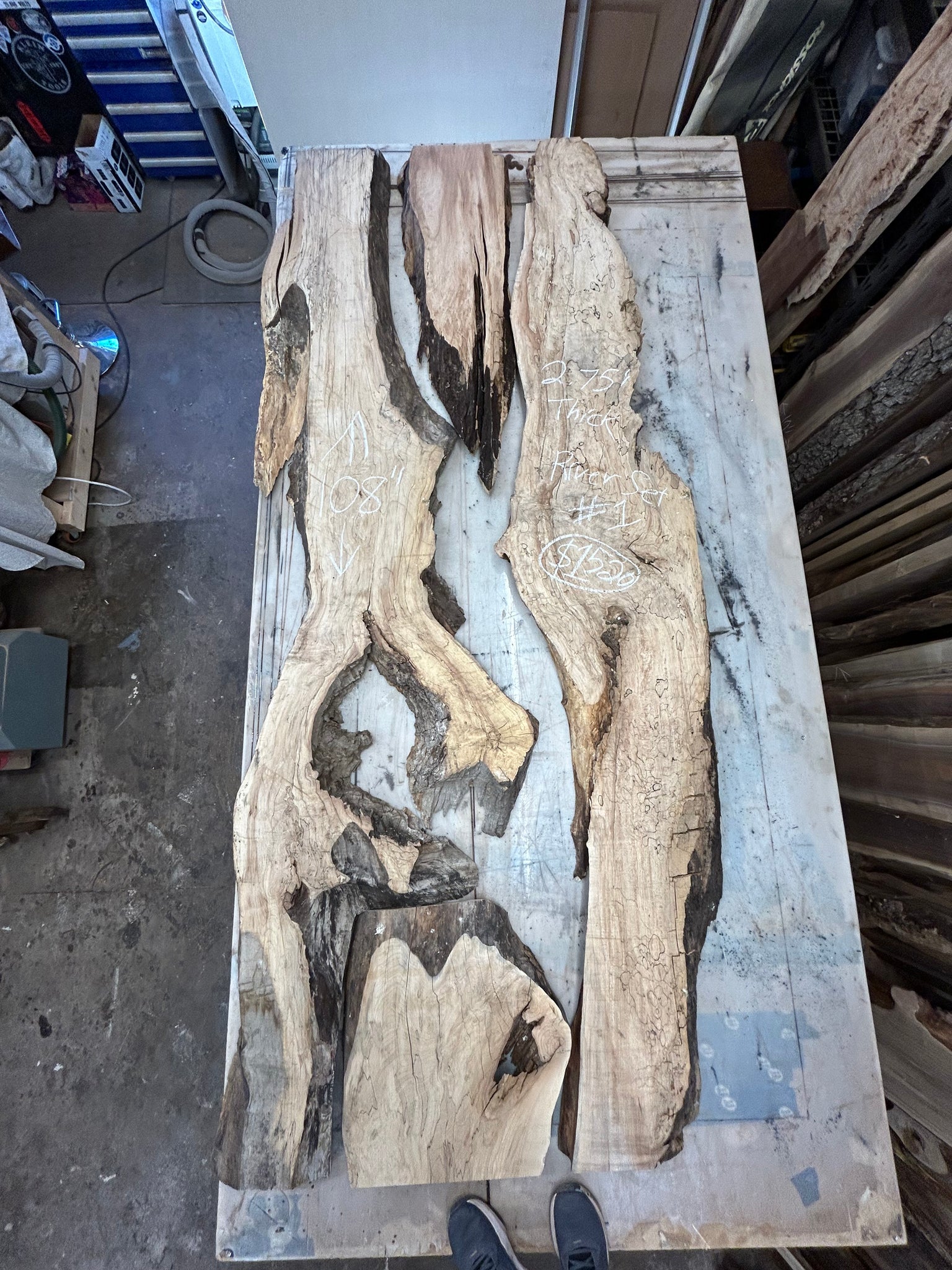 River Set #1 Spalted Maple River Set 44”x108