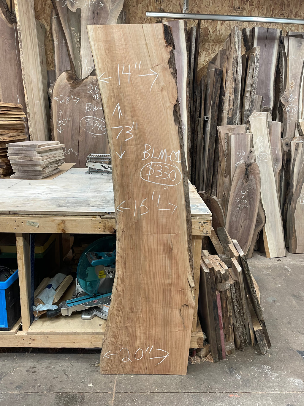 BLM-01 Big Leaf Maple Live Edge Slab