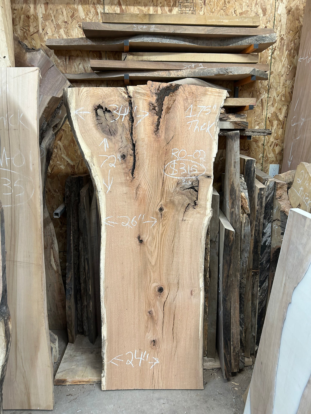 RO-02 Red Oak Live Edge Slab