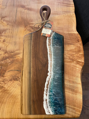 24” Handled Living Tides Charcuterie Boards Black Walnut