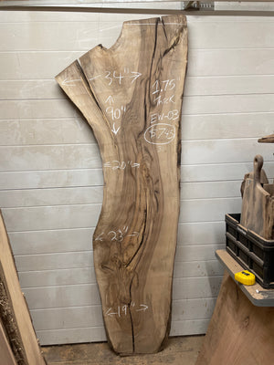 EW-03 English Walnut Live Edge Slab